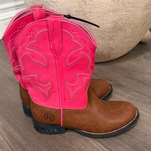 Pink and Brown Light -Up Western Boots